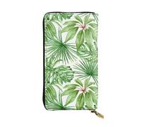 Hgbbdyyjj Tropical Palm Banana Leaves Premium Long Wallet For Women - Pu Leather Zip Around Purse With 12 Card Slots & Coin Pocket