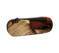 Hgbbdyyjj Violin and Book Personalised Printed Multi-Functional Waterproof Pen Pouch Cosmetic Bag with Flap Design