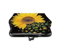 Hgbbdyyjj Weed With Sunflower Personalised Unisex Printed Coin Purse - Premium Microfibre Leather Wallet With Snap Closure