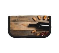 Hgbbdyyjj Wine Bottle Corks Grapes Extra Large Canvas Pencil Case - Dual Zipper Makeup & Stationery Organizer Bag