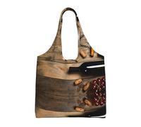 Hgbbdyyjj Wine Bottle Corks Grapes Personalised Multi Scene Fashion Casual With Zipper Shopping Bag Tote Beach Bag Commuter Bags