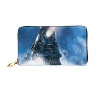 Hgbbdyyjj Winter Christmas Night Railway Train Premium Long Wallet For Men And Women - Zip Wallet In Pu Leather With 12 Card Slots And Coin Pocket