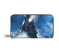 Hgbbdyyjj Winter Christmas Night Railway Train Premium Long Wallet for Men and Women - Zip Wallet in Pu Leather with 12 Card Slots and Coin Pocket