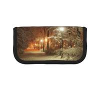 Hgbbdyyjj Winter Park Extra Large Canvas Pencil Case - Dual Zipper Makeup & Stationery Organizer Bag