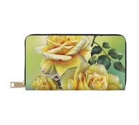 Hgbbdyyjj Yellow Rose Premium Long Wallet for Men and Women - Zip Wallet in Pu Leather with 12 Card Slots and Coin Pocket