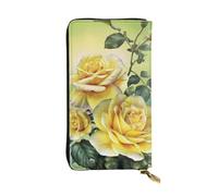 Hgbbdyyjj Yellow Rose Premium Long Wallet For Women - Pu Leather Zip Around Purse With 12 Card Slots & Coin Pocket