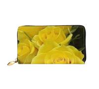 Hgbbdyyjj Yellow Roses Premium Long Wallet For Men And Women - Zip Wallet In Pu Leather With 12 Card Slots And Coin Pocket
