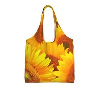 Hgbbdyyjj Yellow Sunflower Personalised Multi Scene Fashion Casual With Zipper Shopping Bag Tote Beach Bag Commuter Bags