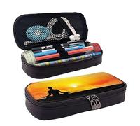 Hgbbdyyjj Yoga Meditationpersonalised Large Capacity Multifunctional Leather Flap Pencil Case Cosmetic Bag Soft and Stain Resistant