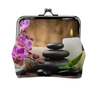 Hgbbdyyjj Zen Stone Personalised Unisex Printed Coin Purse - Premium Microfibre Leather Wallet With Snap Closure