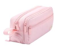 HGBFLTY Pencil Case Large Capacity Zippered Pencil Case Portable Multi-Compartment Pouch Waterproof and Durable Stationery Storage(Pale Pink)