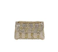 HGBFLTY Rhinestone Bag 1PC Silver Square Bag,Glitter Bling,Shiny Glamorous,Elegant,Exquisite Big Rhinestone Chain Decor Shoulder Evening, Top Two-w(Gold)