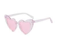 HGBFLTY Universal Personality Outdoor Sunshade Versatile Trendy Sunglasses Fine Flash Heart Frame Unisex
