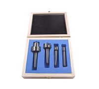 HGC 4 Pcs MT1 Steel Wood Lathe Live Center Drive Spur Cup Arbor with Wood Case