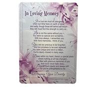 hgc Express Yourself In Loving Memory - Graveside Plastic Keepsake - Lilies Flower Design on a Purple Font and Blank Space for Personalization