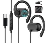 HGCXING Open Ear USB C Headphones for Samsung S25 S24 Ultra S23 FE,Over Ear Buds USB Type C Earphones Wired with Adjustable Ear Hooks for iPhone 16E 16 15 Pro Max,USB-C Headset for iPad 10,11