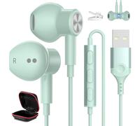 HGCXING USB Headphones for PC Laptop Magnetic 7.5ft Wired Earbuds,Computer Headset with Mic Control Mute Noise Isolate Cord in Ear Gaming Earphone for MacBook Pro Office Work School Zoom Chromebook
