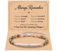 HGDEER Beautiful Girl You Can Do Amazing Things Bracelets for Girls, One Size, Stone, no gemstone