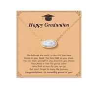HGDEER Graduation Gifts for Her 2025 Moonstone New Beginnings Necklace for Women with Quote Card, Gemstone, No Gemstone