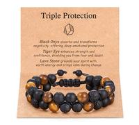 HGDEER Triple Protection Bracelet for Men Boys, crystal, no gemstone