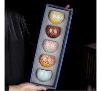 HGDESIGN Ceramic Tea Cups Set Porcelain Espresso Cup Coffee Cups Retro Tea Mug Chinese Japanese Kung Fu Tea Heat Sake Mug Set of 5 Gifts (Set of 5)