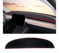 Hgeds Car Dashboard Cover Mat For Tesla Model Y 2021 2022 Model 3 2019 2020 2021 Dash Cover Non-Slip Pads Dashboard Protector Interior Accessories,Red side-Model Y 2021-2022