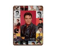 HGEIK Rock Singer Elvis Presley Poster Retro Poster Metal Tin Sign Chic Art Retro Iron Painting Bar People Cave Cafe Family Garage Poster Wall Decoration 12x16inch(30x40cm)