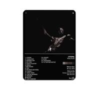 HGEIK Travis Scott 'Utopia' Album Cover Poster Retro Poster Metal Tin Sign Chic Art Retro Iron Painting Bar People Cave Cafe Family Garage Poster Wall Decoration 12x16inch(30x40cm)