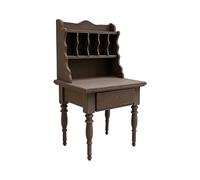 HGENAHGTF Miniature Dressing Table Furniture for Doll House Display, Brown | Exquisite Home Model Decoration with Elegant Carvings, Small Table for Doll House Display and Accessories