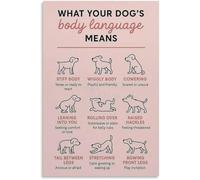 HGETJOHXEM Canine Body Language Decoded A Visual Guide to Dog Signals Poster Canvas Wall-Art for Dog Lovers Home or Training Room(Unframed,16x24inch(40x60cm))