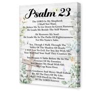 HGETJOHXEM Christian Home Decor Psalm 23 - The Lord is My Shepherd Wall Art with Still Waters Imagery, Serene Bible Verse Canvas for Bedroom and Meditation Room(Framed,12x18inch(30x45cm))