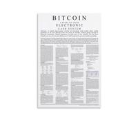 HGETJOHXEM Cryptocurrency Blockchain Technology Canvas Wall-Art Poster for Living Room Hallway Decor Digital Money Concept Print(Framed,12X18inch(30X45cm))