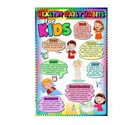 HGETJOHXEM Daily Routine Chart Healthy Habits Poster Educational Decor for Childrens Room Preschool Kindergarten Elementary School Classroom(Unframed,08x12inch(20x30cm))