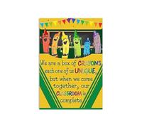 HGETJOHXEM Diversity and Teamwork Poster, Inspirational Classroom Wall-Art for Teachers, Encouraging Educational Decor for School(Framed,08x12inch(20x30cm))