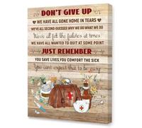 HGETJOHXEM Healthcare Appreciation Gift - Don't Give Up Quote on Canvas, Uplifting & Motivational Art for Hospital Break Room or Nurse's Station(Framed,12x18inch(30x45cm))