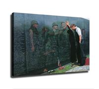 HGETJOHXEM Lee Teter Reflections Vietnam Veterans Memorial Wall-Art, Emotional Tribute Painting Canvas Print for Living Room, Office & Bedroom Decor(Unframed,08x12inch(20x30cm))