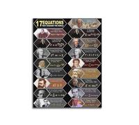 HGETJOHXEM Mathematics History Chart - 17 Equations That Changed the World for Students & Teachers(Framed,08x12inch(20x30cm))