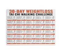 HGETJOHXEM Mindful Tai Chi Walking Poster Motivational Challenge Chart for Daily Practice and Calm Wall-Art for Home Studio or Office Decor(Unframed,12X18inch(30X45cm))