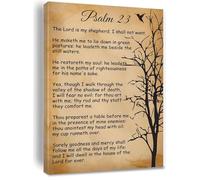 HGETJOHXEM Minimalist Psalm 23:1 Print - Modern Calligraphy Bible Verse on Canvas, Simple & Elegant Christian Wall-Art for Contemporary Bedroom or Entryway(Framed,16x24inch(40x60cm))