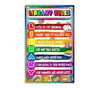 HGETJOHXEM Quiet Reading Zone Poster - Library & Classroom Expectations Wall-Art, Educational Decor for Focus & Respect in Learning Spaces (Framed,12x18inch(30x45cm))