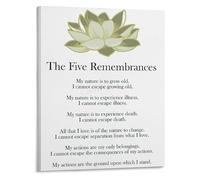 HGETJOHXEM Spiritual Reflection Poster The Five Remembrances in Buddhism Canvas Print for Library Nook and Tranquil Bedroom Decor(Unframed,16x24inch(40x60cm))