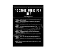 HGETJOHXEM The Stoic Rules for Life Marcus Aurelius Motivational Quotes Canvas Print for Office Home Decor(Framed,16x24inch(40x60cm))