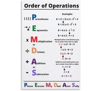 HGETJOHXEM The Ultimate PEMDAS Chart - Large, Math Poster for Middle School Classroom, Test Prep, and Homework Help(Unframed,12x18inch(30x45cm))