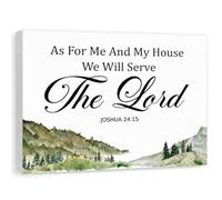 HGETJOHXEM We Will Serve The Lord Joshua 24:15 Poster - Modern Christian Canvas Wall Art, Motivational Scripture Print for Office, Study, Ministry Classroom Decor (Unframed,12x18inch(30x45cm))
