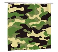 HGFDSAPOIK 72"X72" Waterproof Shower Curtain, Camouflage Printed Opaque Mould Resistant Fast Dry Polyester Bath Curtain With Hooks