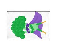 HGFDSAPOIK Broccoli Superman Flannel Non-Slip Area Rug â€“ 60x39in Soft Plush Floor Mat With High-Density Memory Foam Core, Machine Washable Fleece Rug For Living Room, Office, Bedroom & Balcony