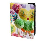 HGFDSAPOIK Colorful Candy 5.5in Passport Holder – Stylish Travel Wallet with Full-Sheet Print Design, Eco Leather & Microfiber Lining for Men & Women Travelers