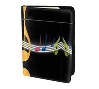 HGFDSAPOIK Colorful Musical Note 5.5in Passport Holder â€“ Stylish Travel Wallet with Full-Sheet Print Design, Eco Leather & Microfiber Lining for Men & Women Travelers