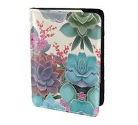 HGFDSAPOIK Colorful Succulent 5.5in Passport Holder â€“ Stylish Travel Wallet with Full-Sheet Print Design, Eco Leather & Microfiber Lining for Men & Women Travelers