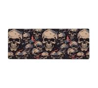 HGFDSAPOIK Cool Skull Graphics Premium 3080-Styled Edge-Locked Gaming Mouse Pad â€“ Full-Print, Non-Slip Rubber-Base Desk Mat For Office, Study & Pc/Console Gaming (3mm Thick, Eco-Friendly Polyester)